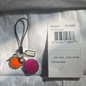 Coach Vibrant Logo Charm Keychain